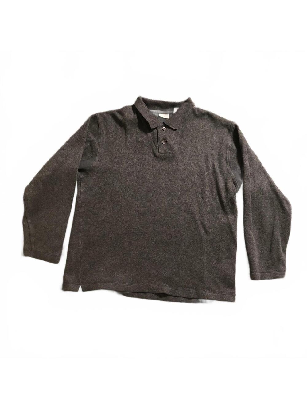 AXIST Men's XL Dark Gray Long Sleeve Polo Sweater Shirt 100% Cotton